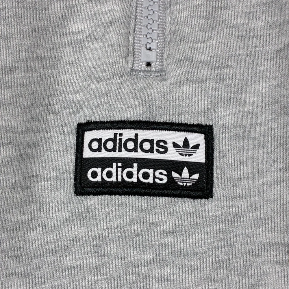 Adidas Originals Cropped Half Zip Sweatshirt XS Grey Streetwear Clean Girl Y2K - Picture 6 of 10